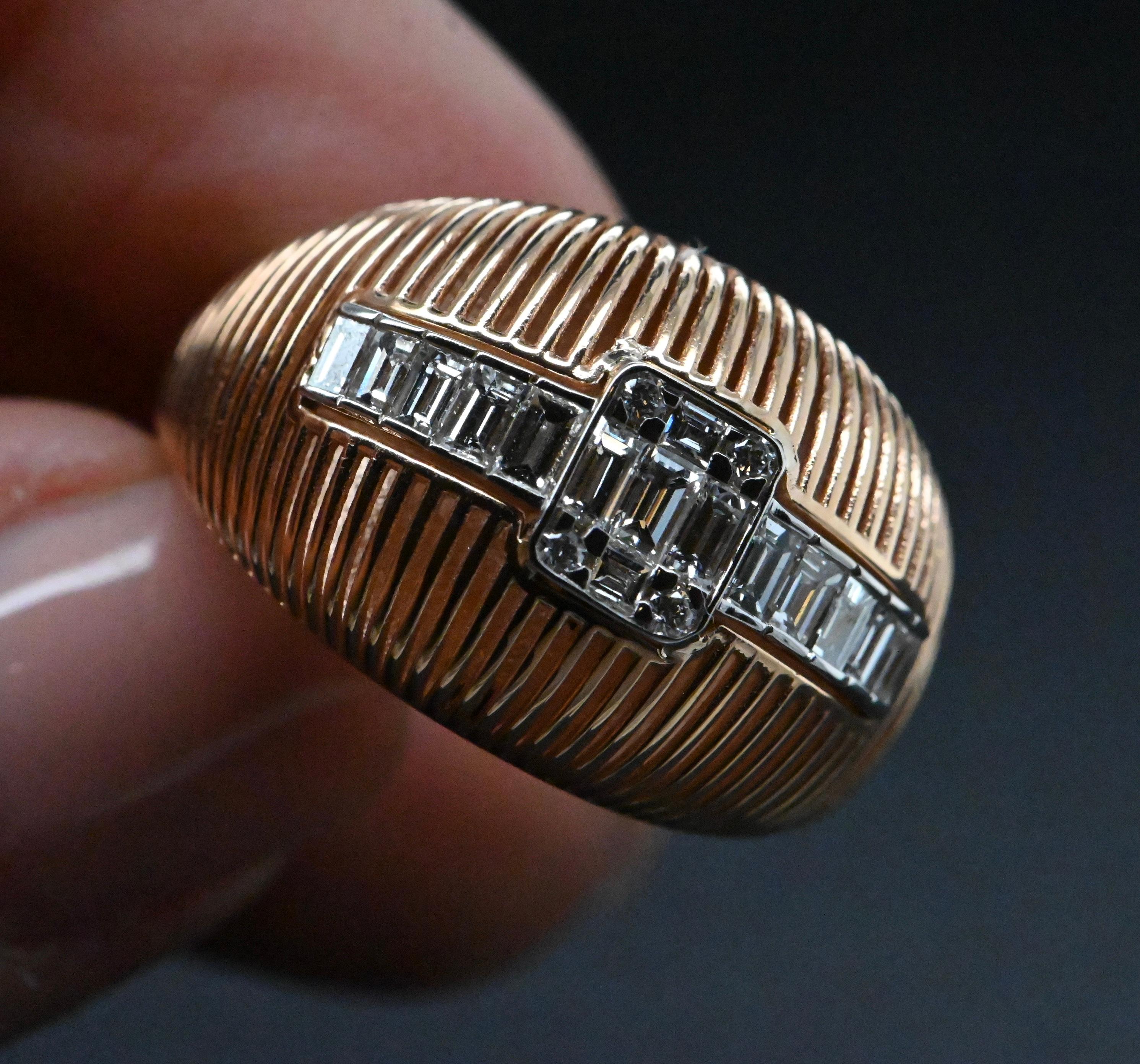 Ring In 18-Carat Rose Gold With 0.60 Carat Diamond For Sale 1