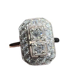 0.87 carat diamonds paving 18 white gold ring