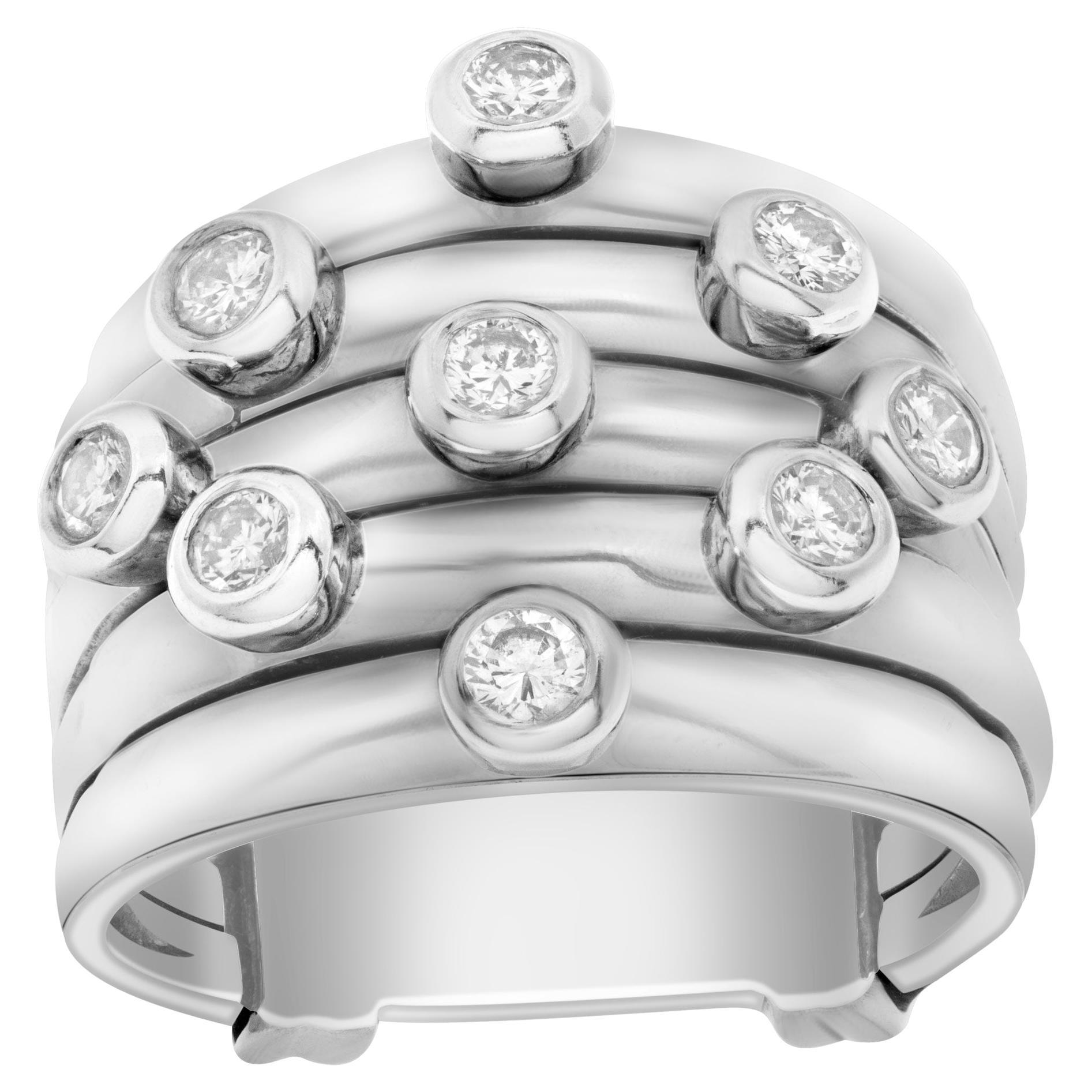 Ring in 18k White Gold with Diamond Accents For Sale