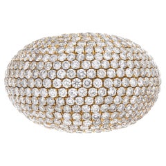 Ring in 18k Yellow Gold Paved with Round Brilliant Cut Diamonds