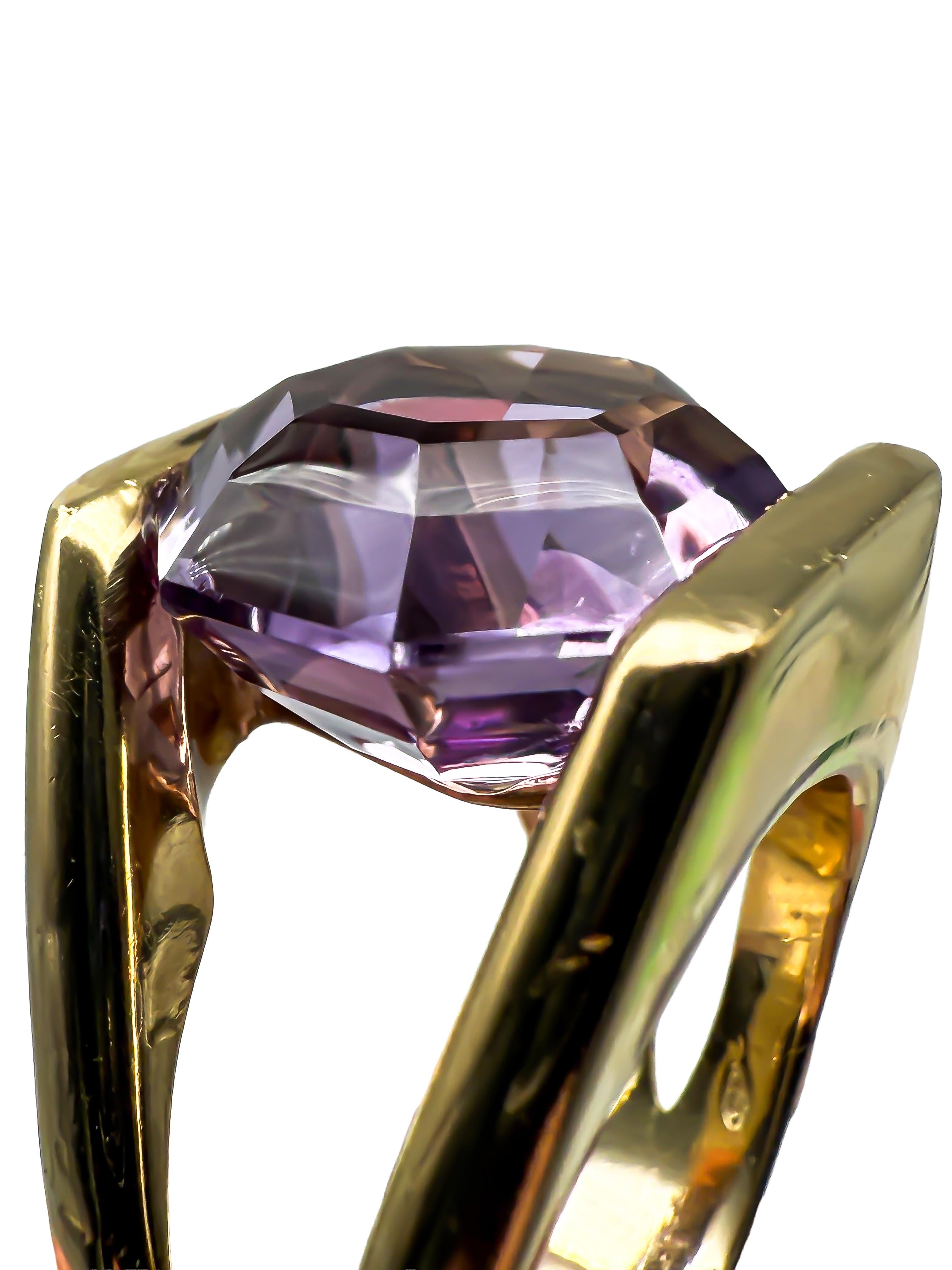 For Sale:  Ring in 18K Yellow Gold with Amethyst 4