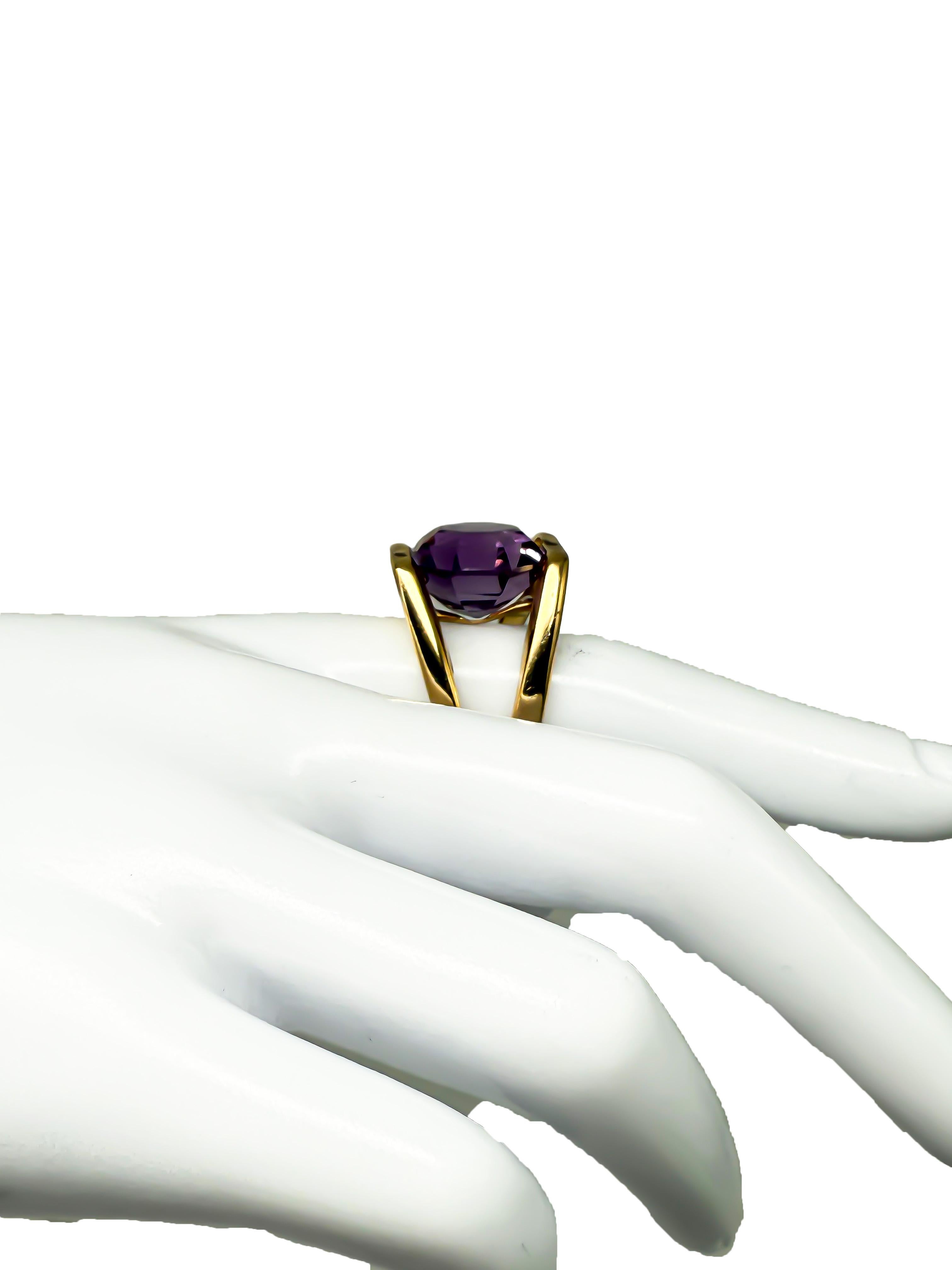 For Sale:  Ring in 18K Yellow Gold with Amethyst 7