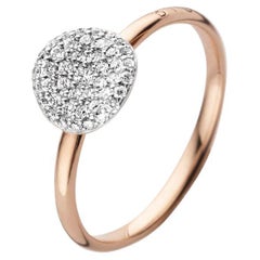 Ring in 18kt Rose and White Gold with White Diamonds by BIGLI
