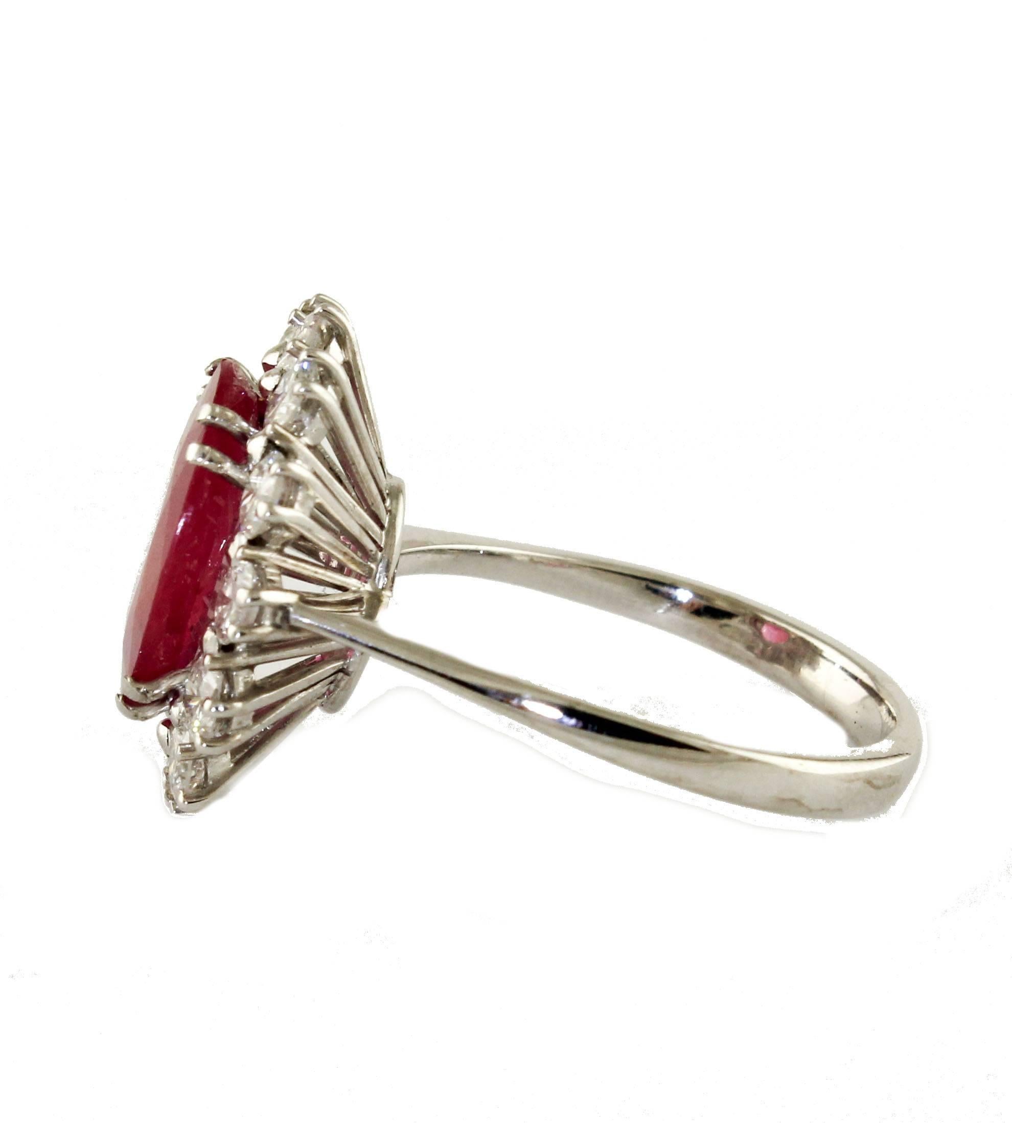 Modern  Ruby Diamond White Gold Ring
