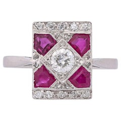 Ring in Art Deco style with an old European cut diamond approx. 0.25 ct,