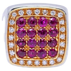 Ring in Gold with Diamonds and Rubies 