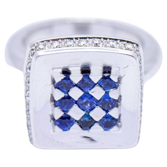 Ring in Gold with Diamonds and Sapphires