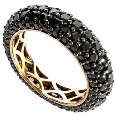 Ring in Red Gold with Black Diamonds
