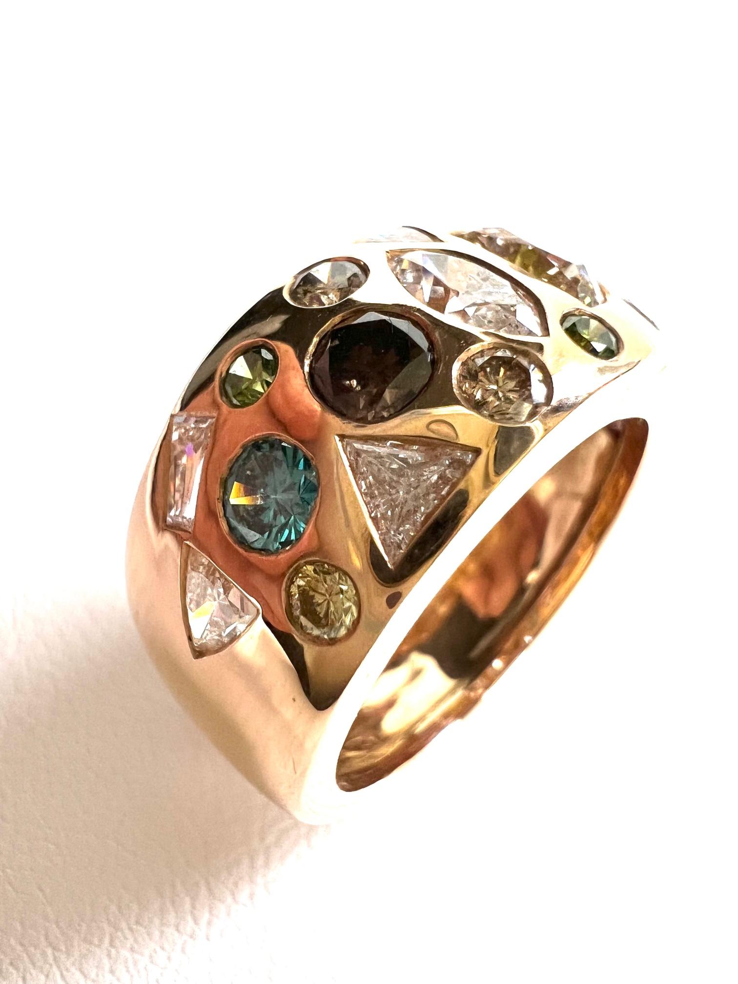 Ring aus Roségold mit ausgefallenen Diamanten (Zeitgenössisch)