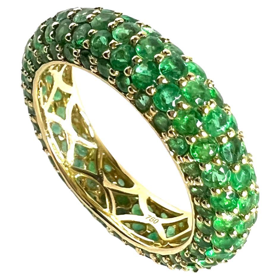 Ring in Rose Gold with Emeralds For Sale