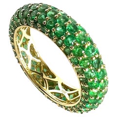 Ring aus Roségold mit Smaragden