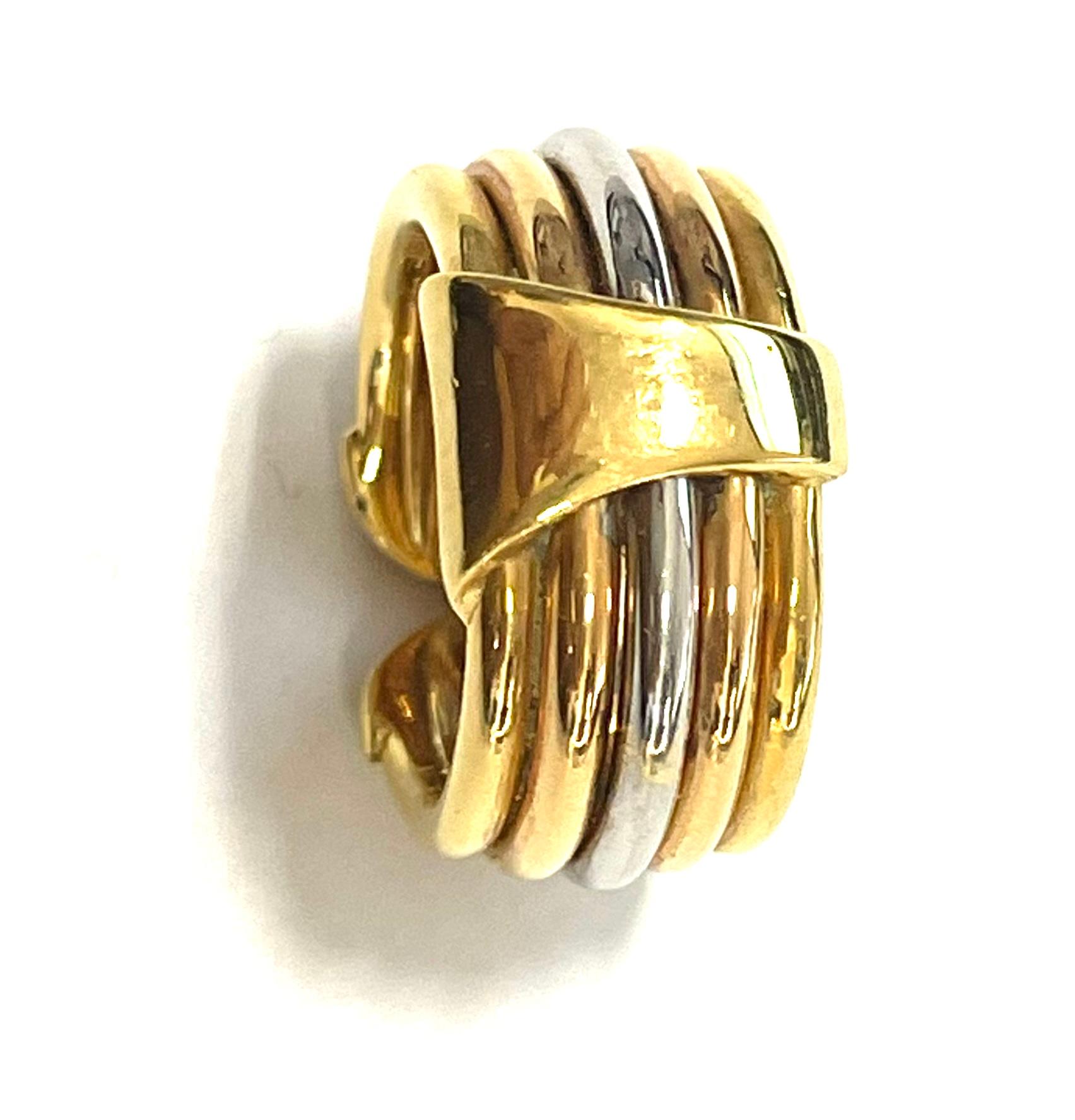 Ring in Three Colors Gold 18 Karat In New Condition For Sale In Milano, Lombardia
