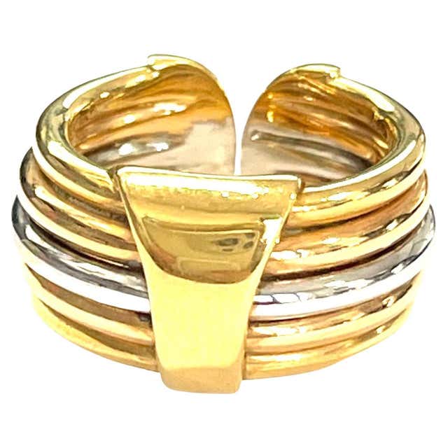 Sliding Ring in Three Colors Gold 18 Karat For Sale at 1stDibs