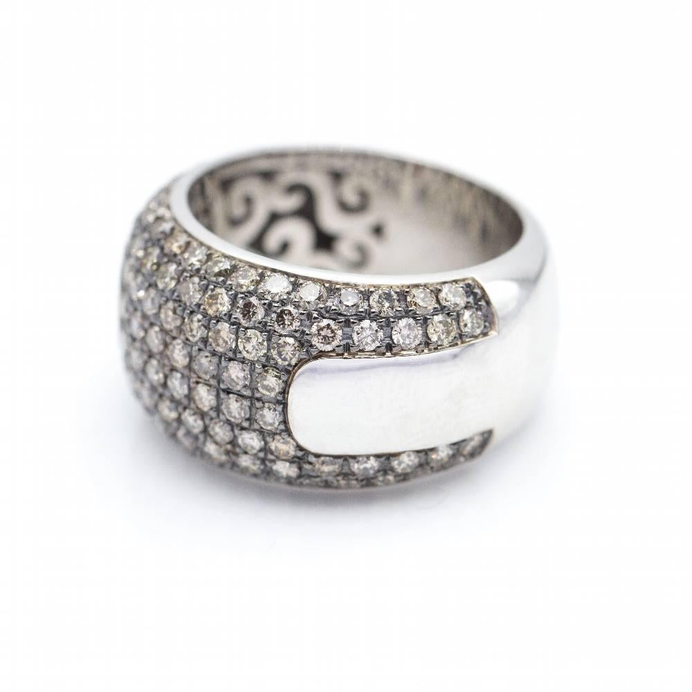 Anello in oro bianco e rosa con diamanti in vendita 1