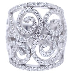 Bague en or blanc et diamants