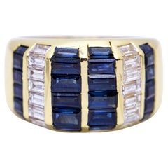 Ring in White Gold with Baguette Sapphires