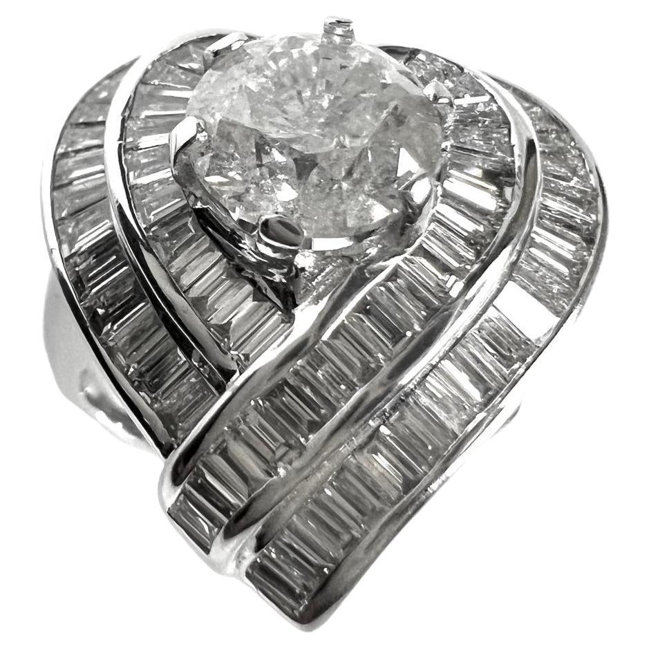 Ring in White Gold with Diamonds For Sale