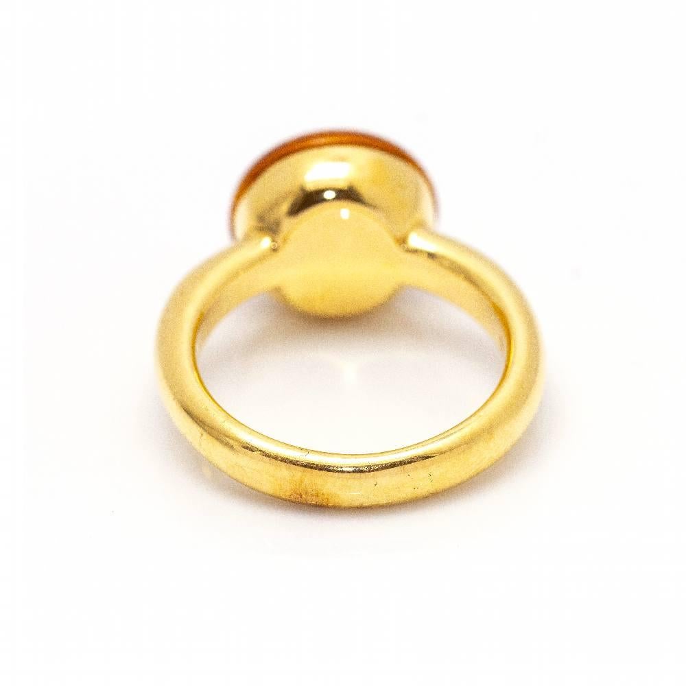 Taille cabochon Bague en or jaune et citrine en vente