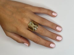 Ring in Yellow Gold, Praziolites and Sapphires