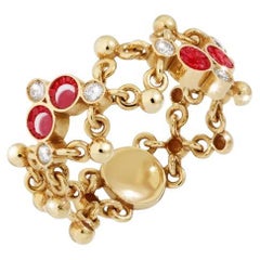 Ring in Yellow Gold with White Diamonds and Micromosaic