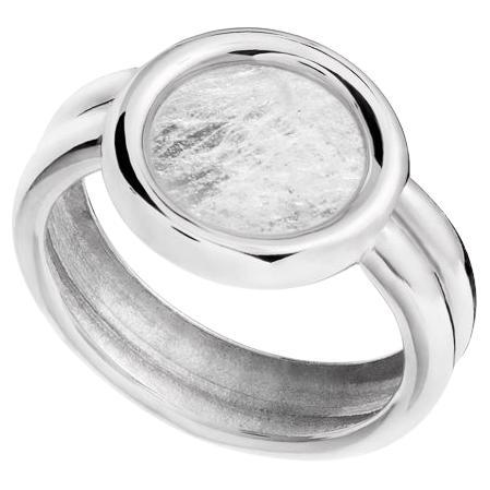 Ring Kana with mountain crystal silver size 6 For Sale