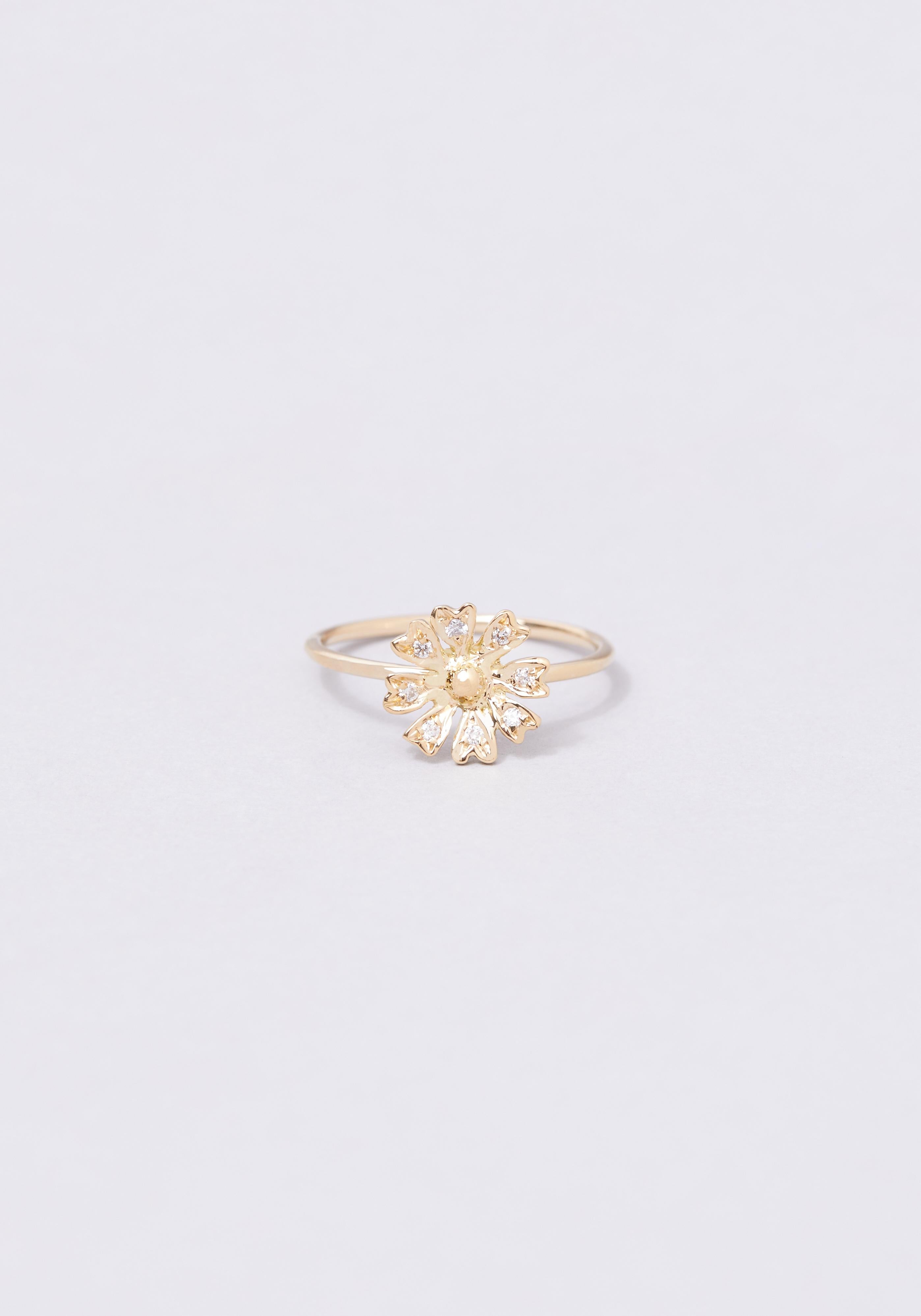 Ring Louiza aus 18 Karat Gold mit Diamanten (Kunsthandwerker*in) im Angebot