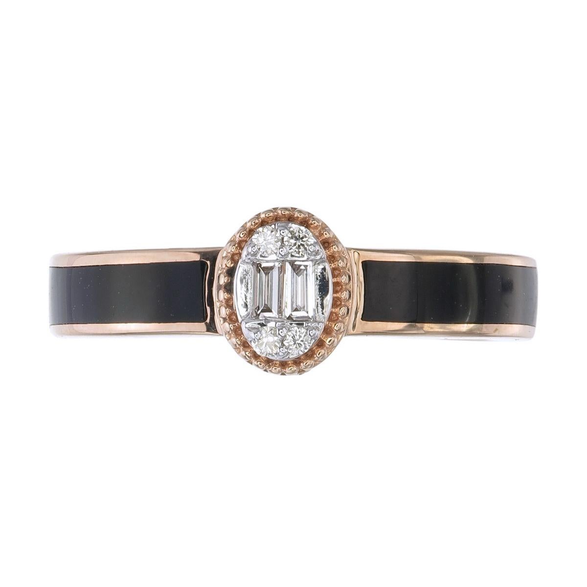 Artisan Ring made in 18kt gold with natural diamonds and black ceramic For Sale