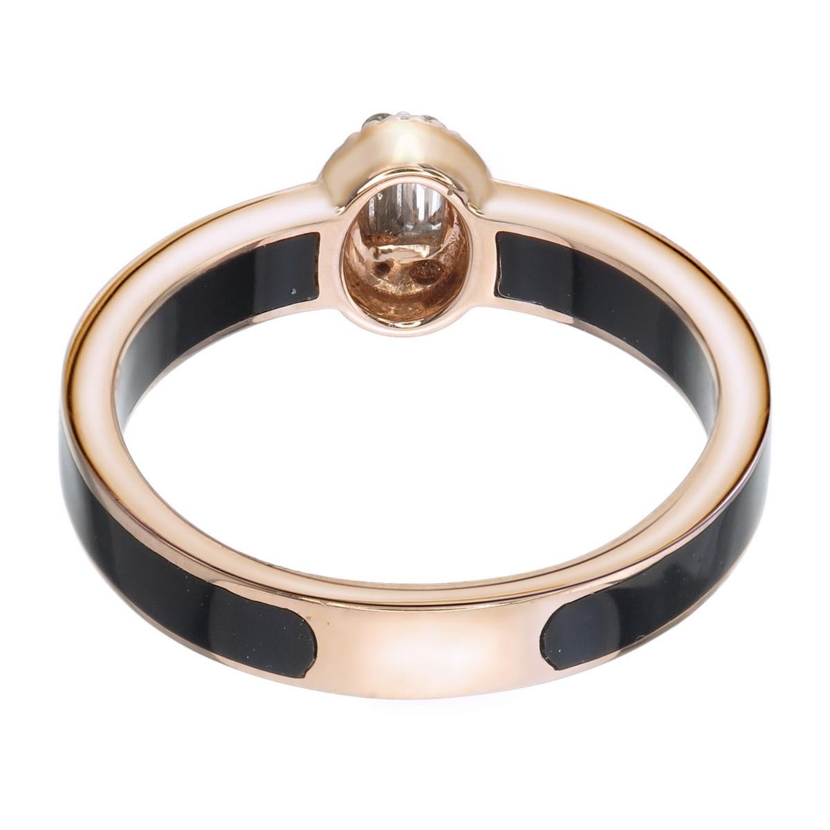 Ring aus 18 Karat Gold mit natürlichen Diamanten und schwarzer Keramik im Zustand „Neu“ im Angebot in Bangkok, TH