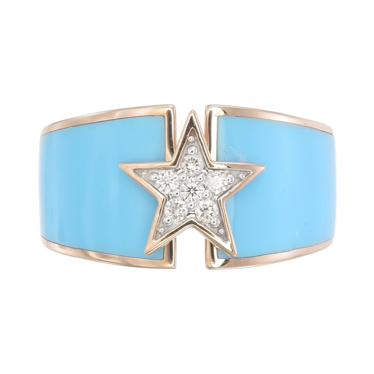 Ring made in 18kt gold with natural diamonds and Turquoise ceramic

3.61 GRAMS & 0.11 CARAT OF NATURAL DIAMONDS USED 


