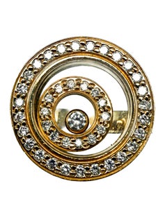 Bague en or jaune 18K avec diamants mobiles