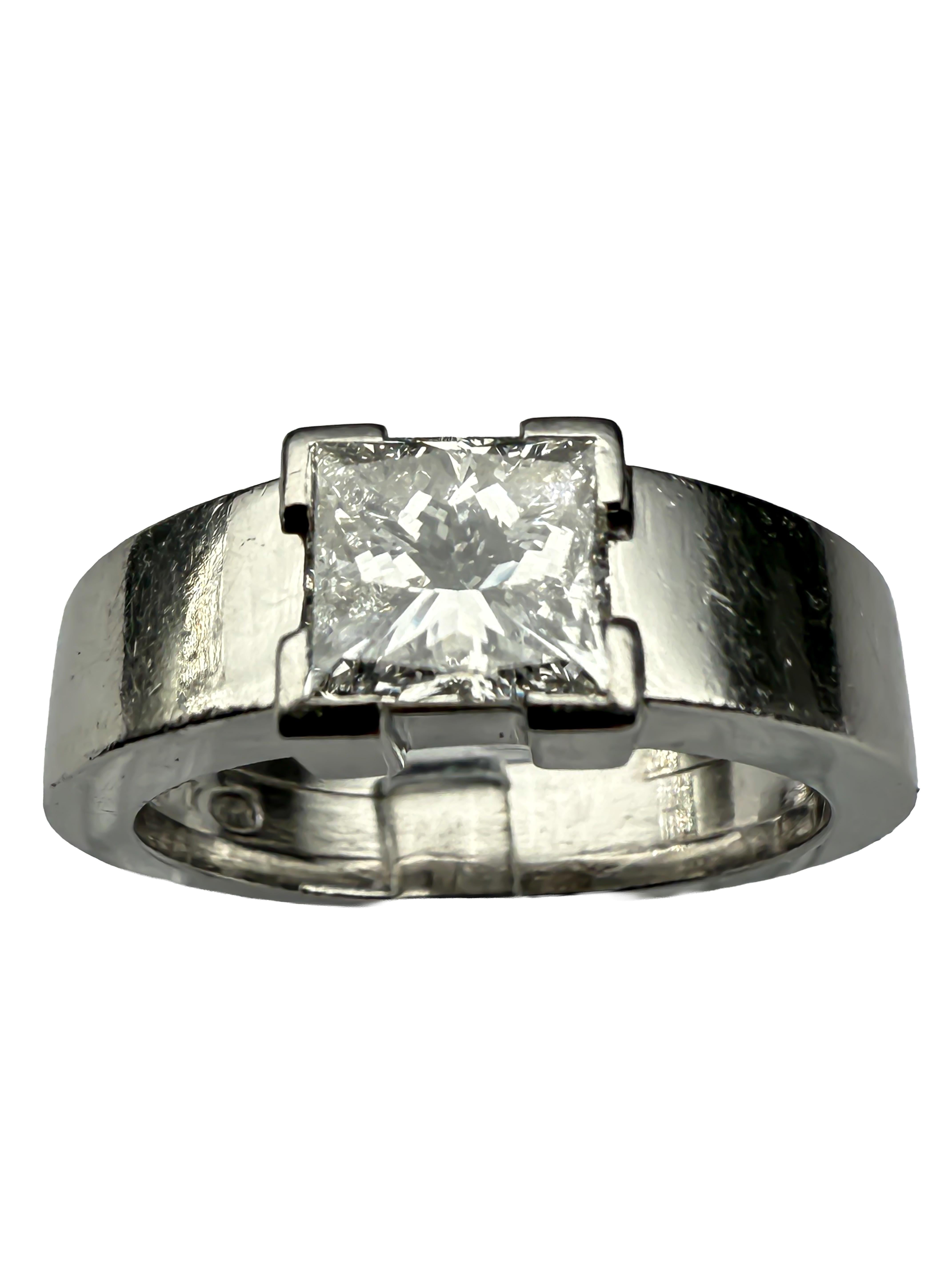 Anello in platino 950 con diamanti e certificato in vendita 2