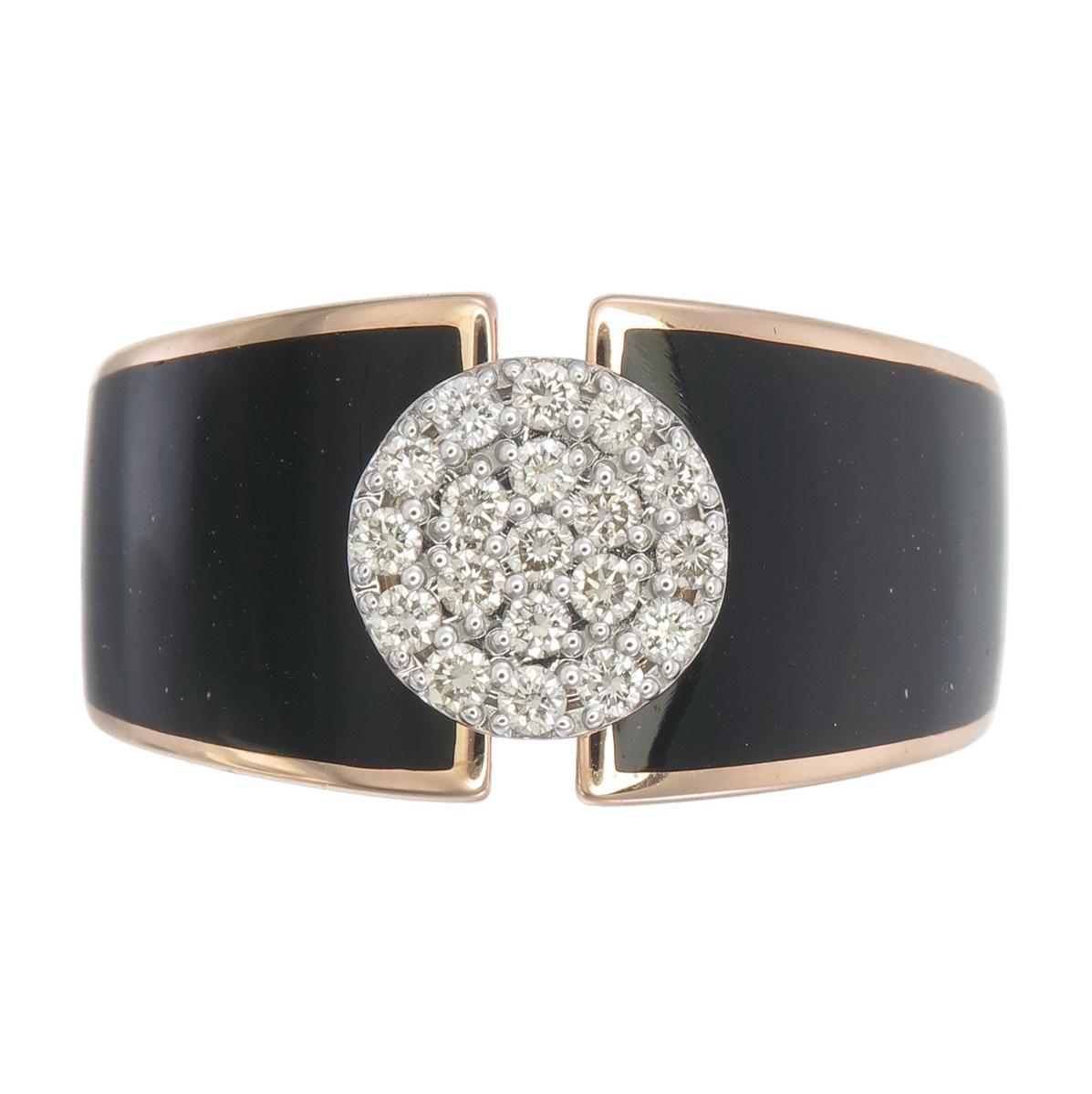 Ring made using  Black Ceramic n 18kt Pink gold & natural diamonds

3.78 grams of gold & 0.28 carat diamonds are used in this ring
