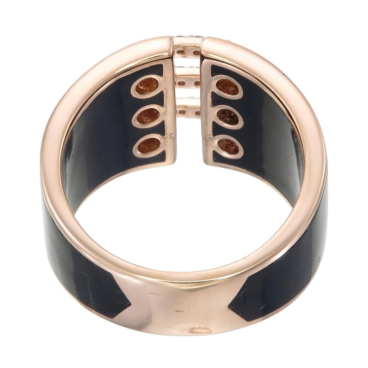 Artisan Ring made using Black Ceramic n 18kt Rose gold with natural diamonds For Sale