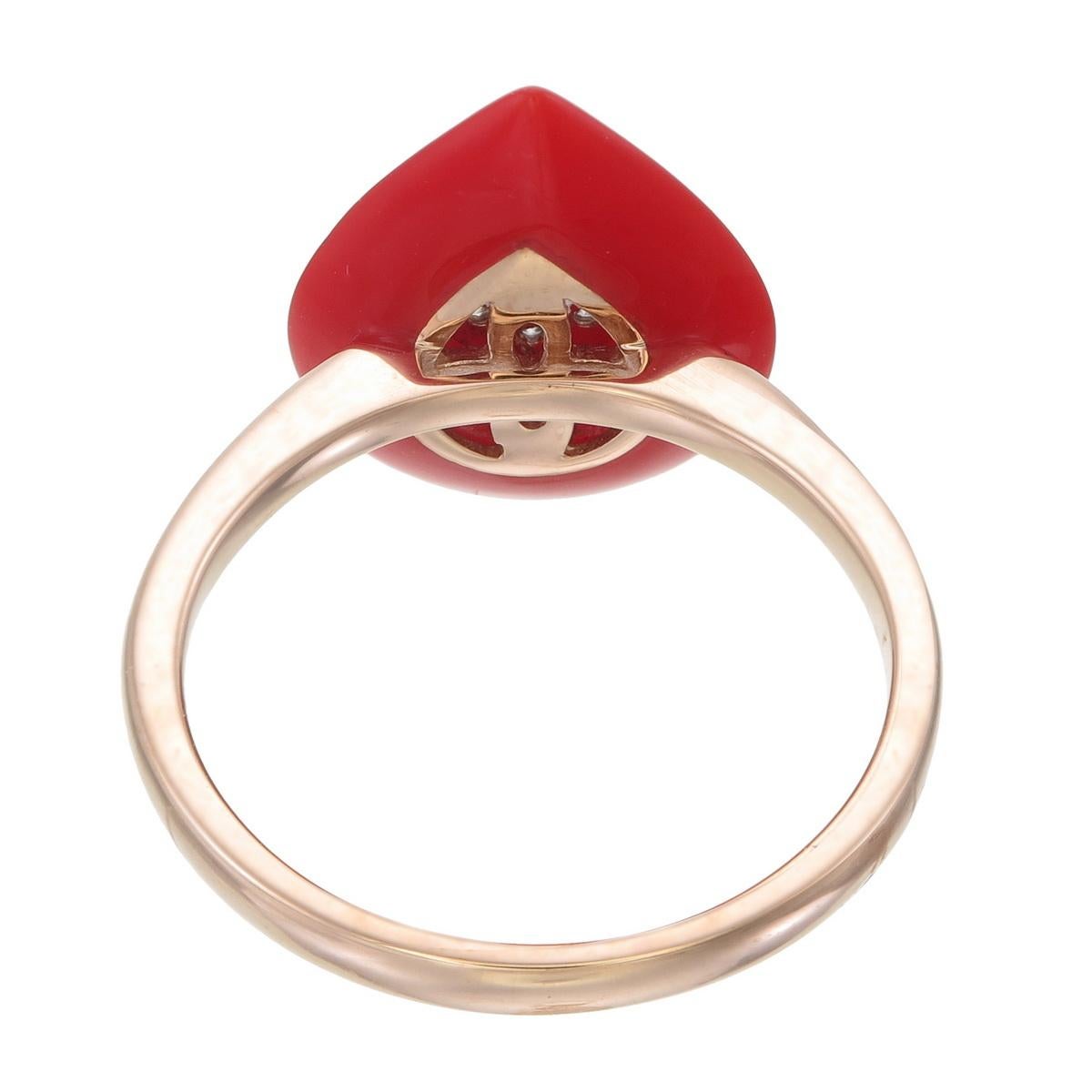 Round Cut Ring made using Red Ceramic n 18kt Pink gold & natural diamonds For Sale