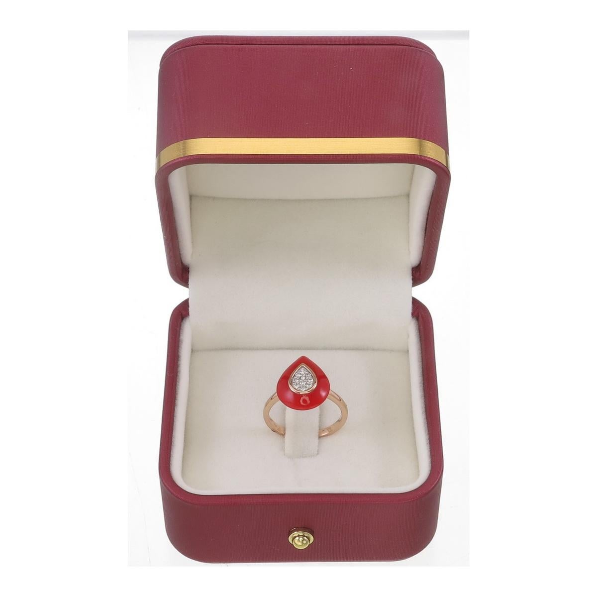 Ring aus roter Keramik n 18kt Roter Keramik und natürlichen Diamanten im Zustand „Neu“ im Angebot in Bangkok, TH