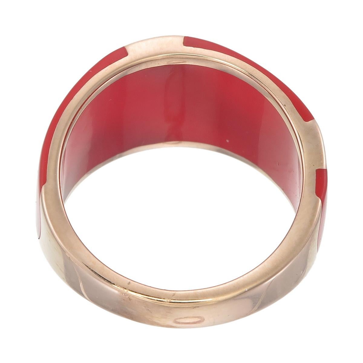 Ring aus roter Keramik n 18kt Roségold mit natürlichen Diamanten im Zustand „Neu“ im Angebot in Bangkok, TH