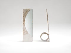"Ring" mirror-  Modern Calacatta Old Stain Marble Mirror