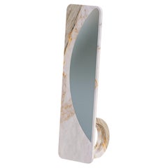 "Ring" mirror-  Modern Calacatta Macchia Vecchia Marble Mirror