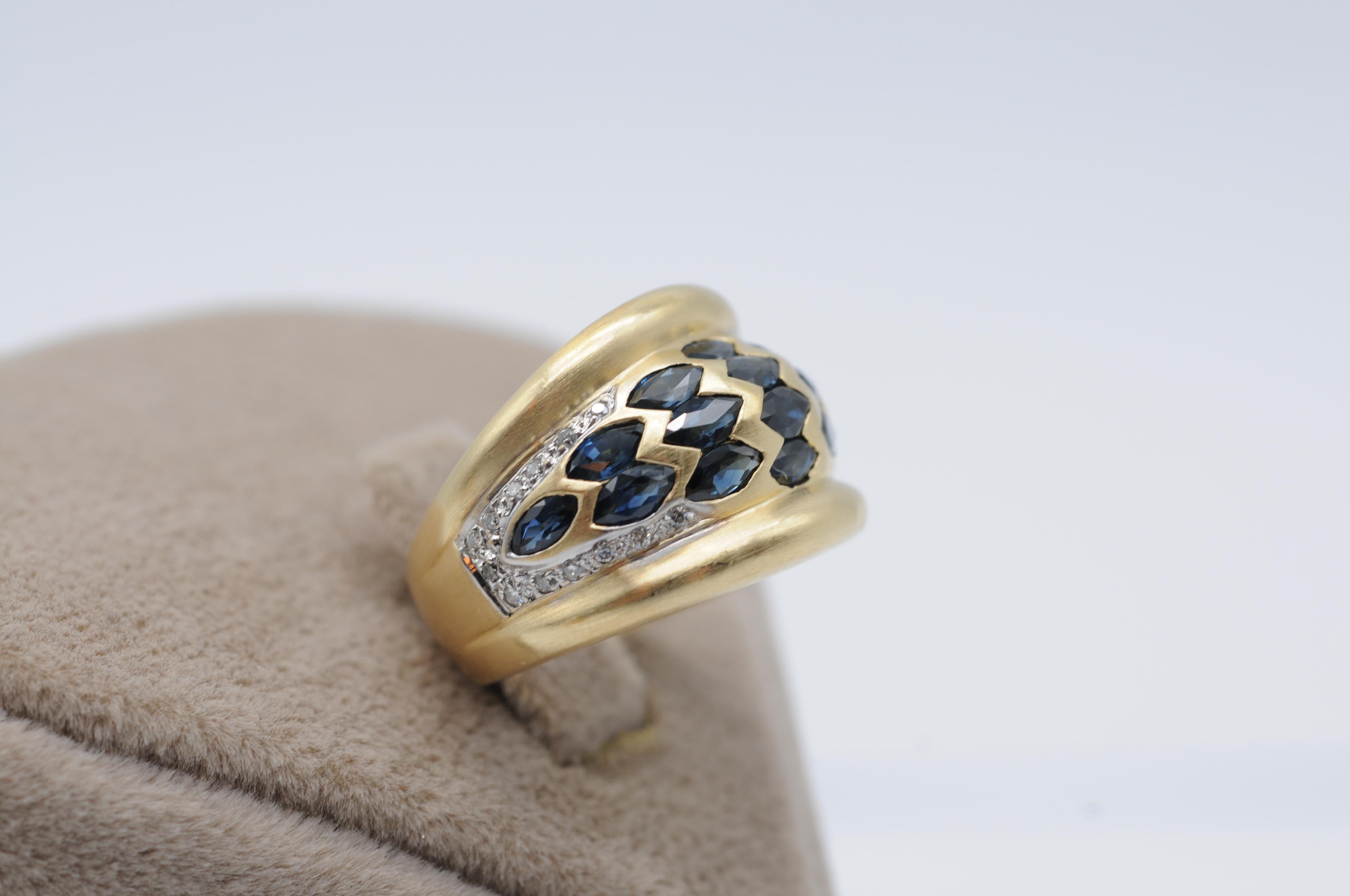 ring mit sapphire in gelbgold  For Sale 1