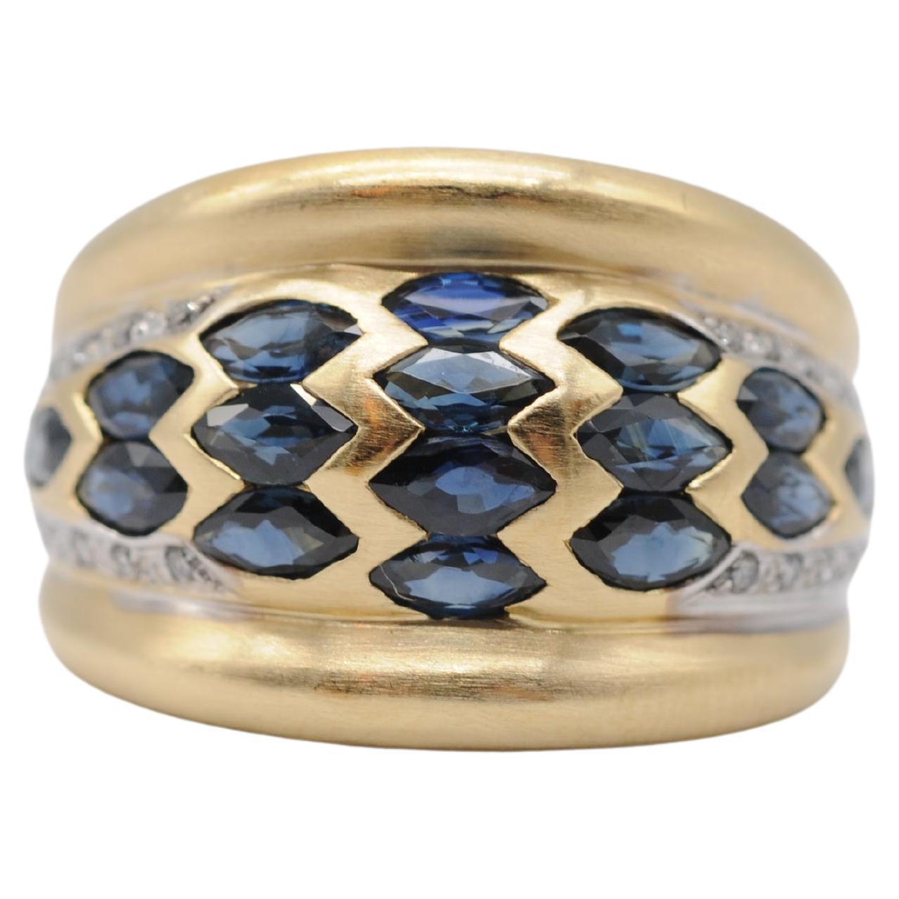 ring mit sapphire in gelbgold  For Sale