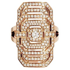 STATEMENT Paris - ART DECO RING MY WAY DIAMONDS & PINK GOLD 1 carat, size 7