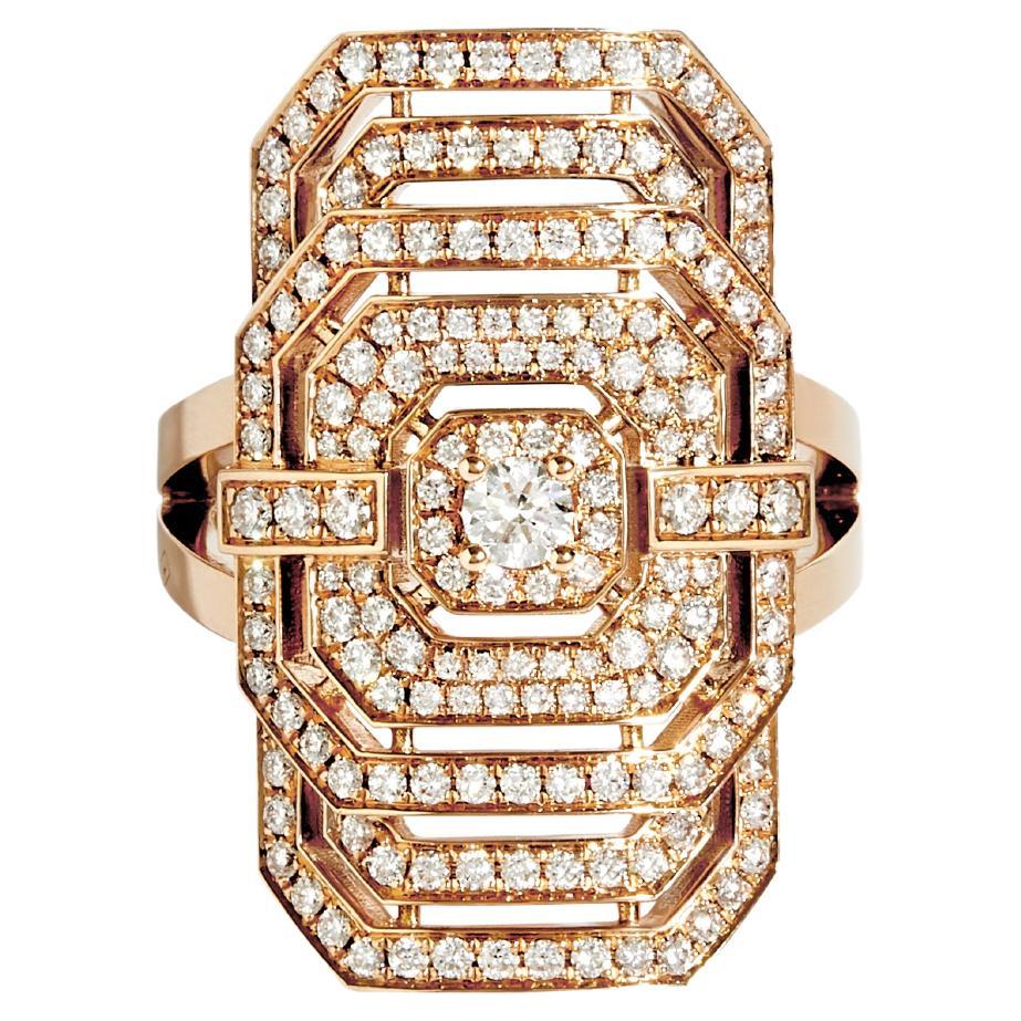 For Sale:  STATEMENT Paris - Ring My Way Diamonds & Pink Gold 1 Carat