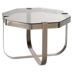 Ring Octagonal Coffee Table in Nickel Frame & Bronze Top by Serena Confalonieri