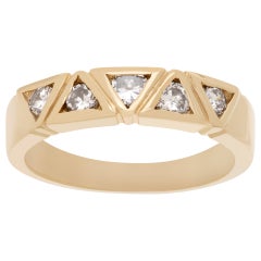 Ring Of Diamond Triangles. 0.50 Carats Set In 14k yellow Gold.