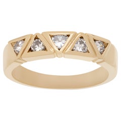 Ring of Diamond Triangles, 0.50 Carats Set in 14k Yellow Gold