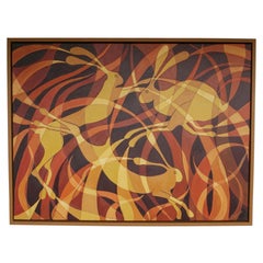 'Ring of Hares' Contemporary Art Deco Style Painting