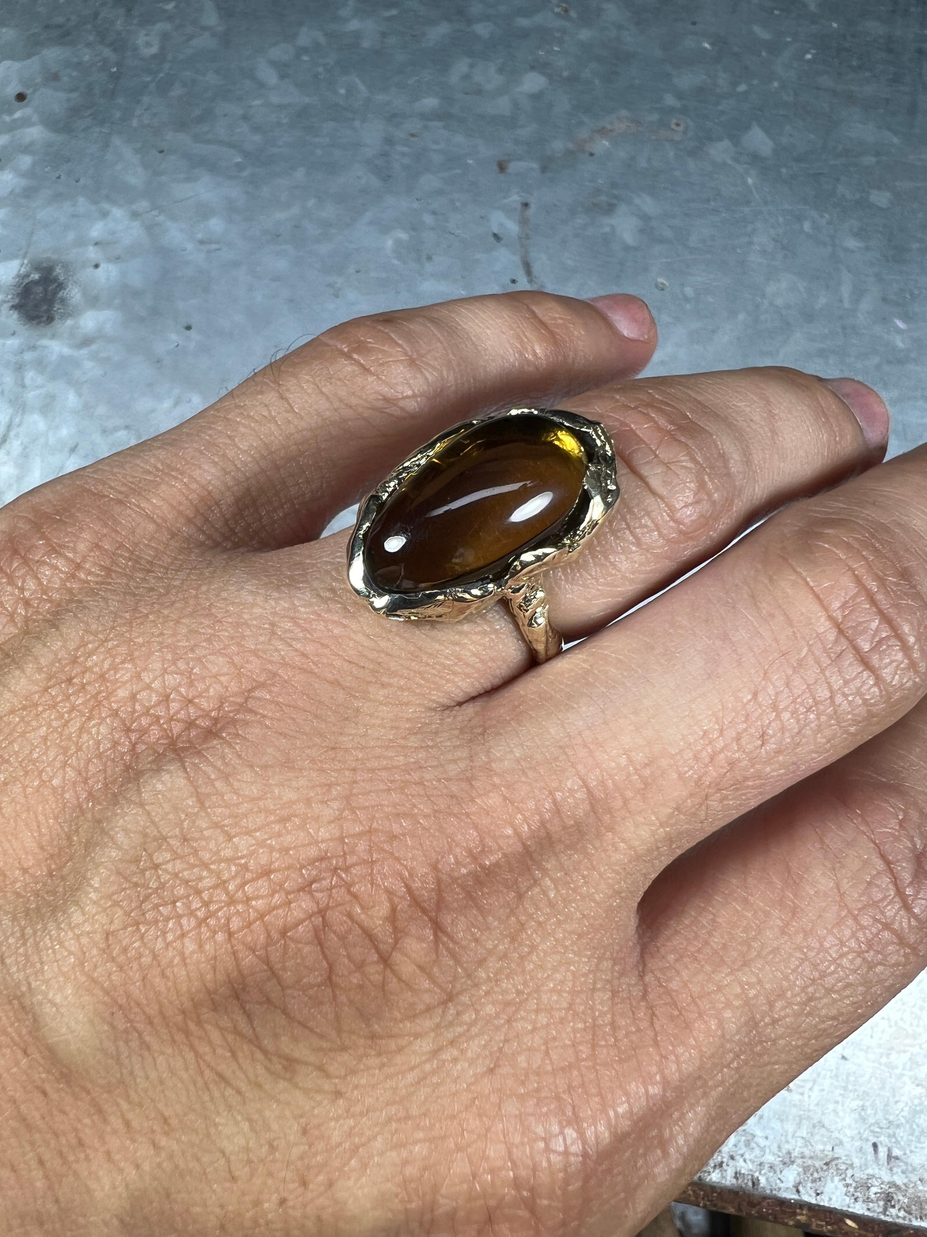 Cabochon Ring of the Sun (10K, Honey Citrine)