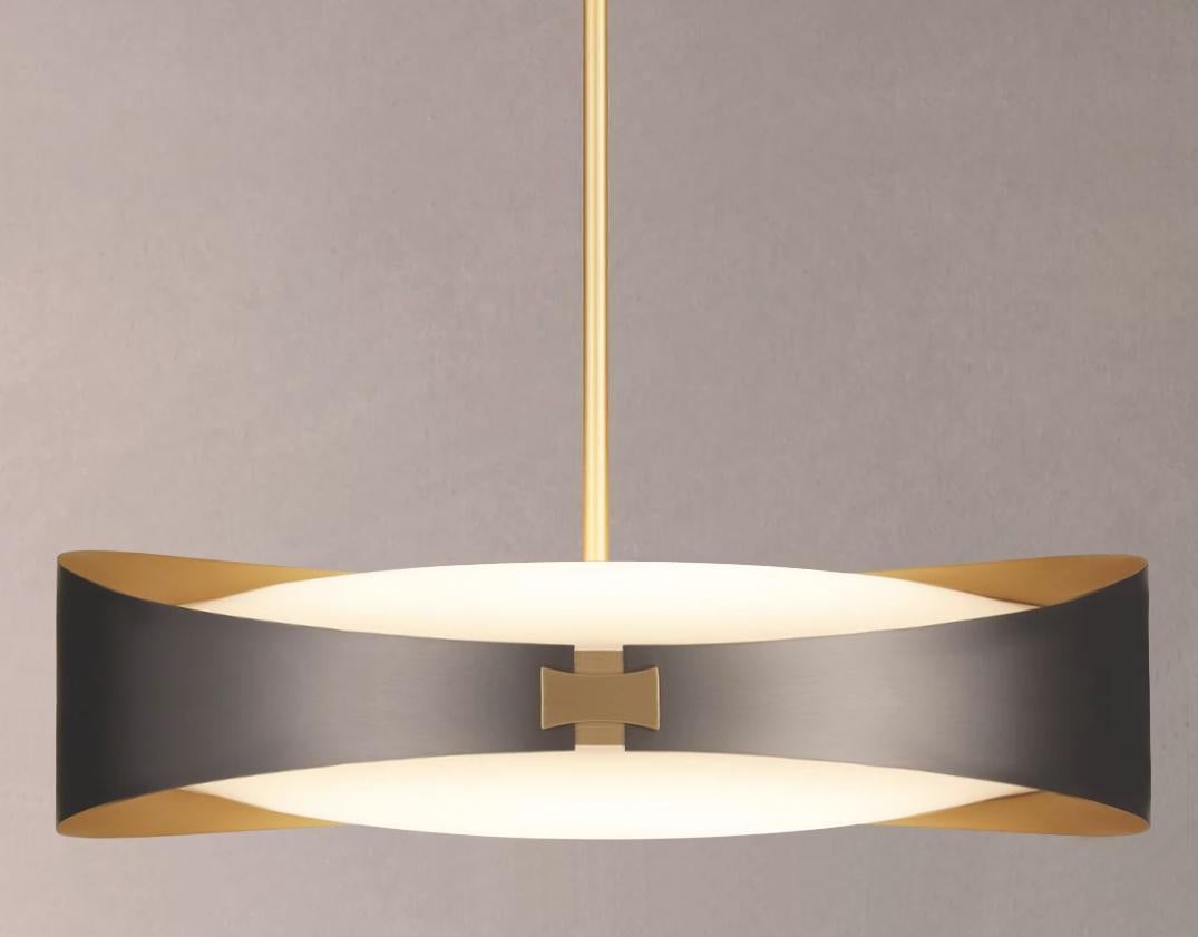 Ring pendant by Emilie Cathelineau
Dimensions: D50 x H225 cm
Materials: Solid brass, Polycarbonate diffuser.
Others finishes and dimensions are available.

All our lamps can be wired according to each country. If sold to the USA it will be
