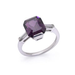 Ring Platinum 6.35 ct. Natural purple spinel and diamond ring
