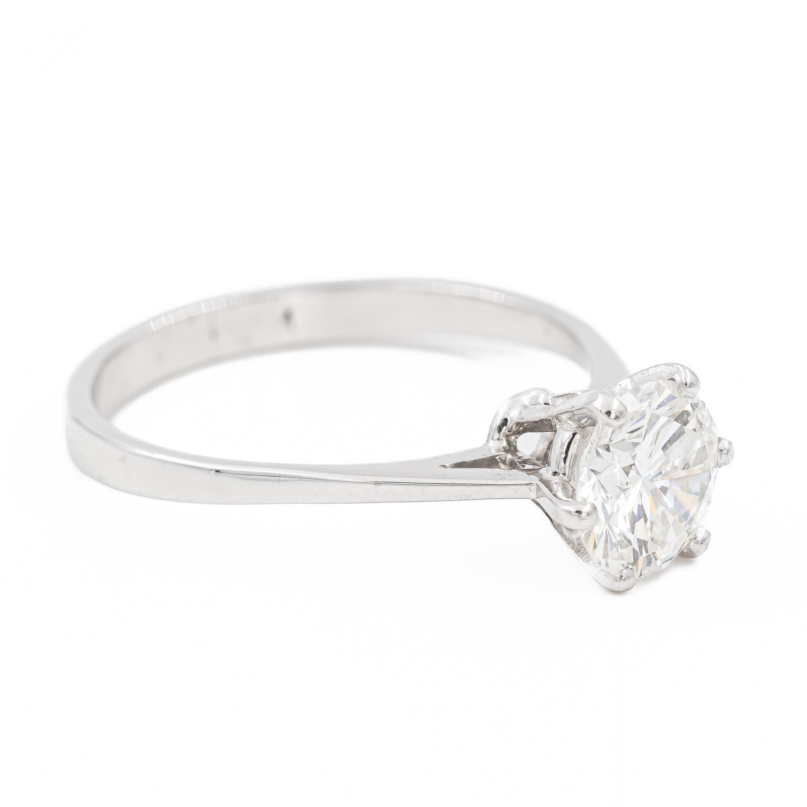 Ring Platinum Diamond In Excellent Condition For Sale In PARIS, FR